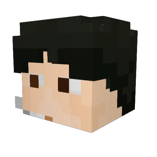 SyrBluu Minecraft avatar head, 3D render