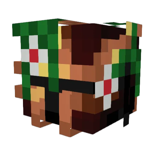 Syrinx_Madrigal Minecraft avatar head, 3D render