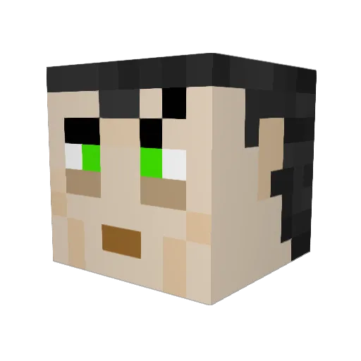 Syscry Minecraft avatar head, 3D render