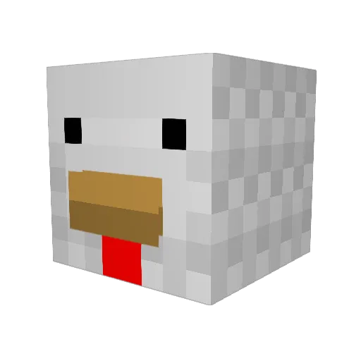 Sysel Minecraft avatar head, 3D render