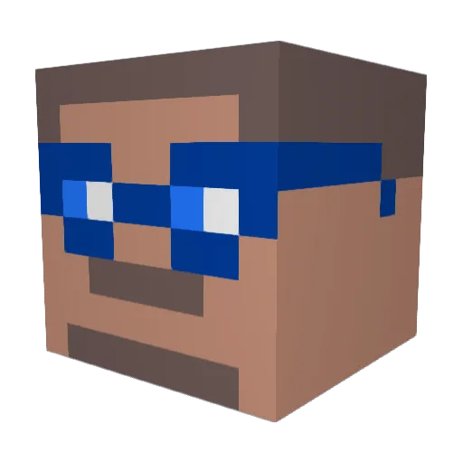 Systemizable Minecraft avatar head, 3D render
