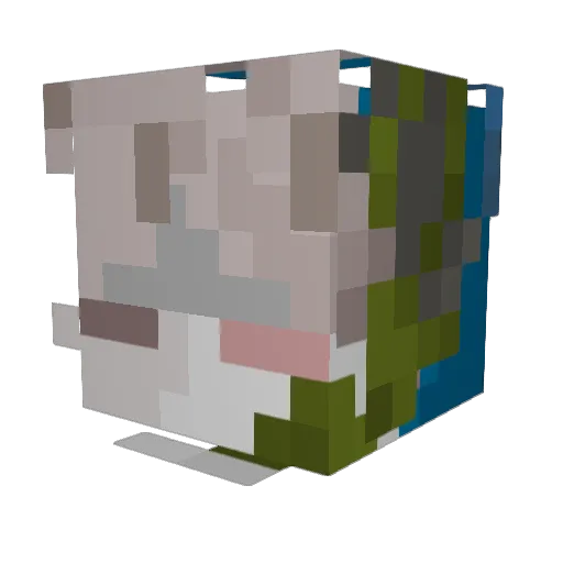 Sythem Minecraft avatar head, 3D render
