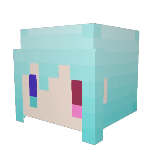 Syukikan_Akkey Minecraft avatar head, 3D render