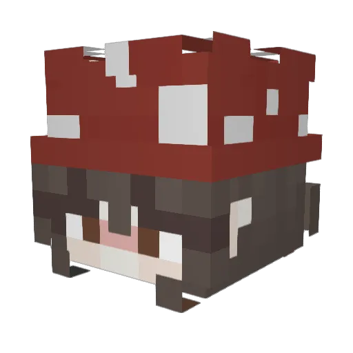 Syupie Minecraft avatar head, 3D render