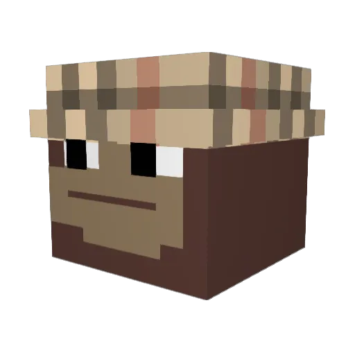 Szajbuzz Minecraft avatar head, 3D render