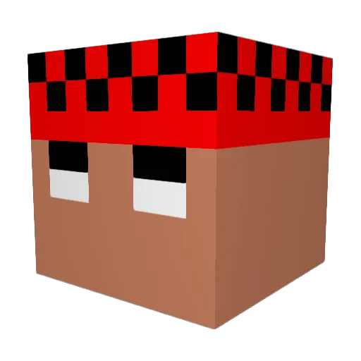Szajm Minecraft avatar head, 3D render