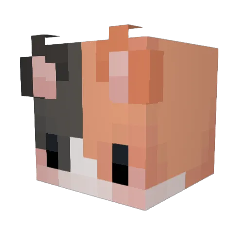 Szellem Minecraft avatar head, 3D render