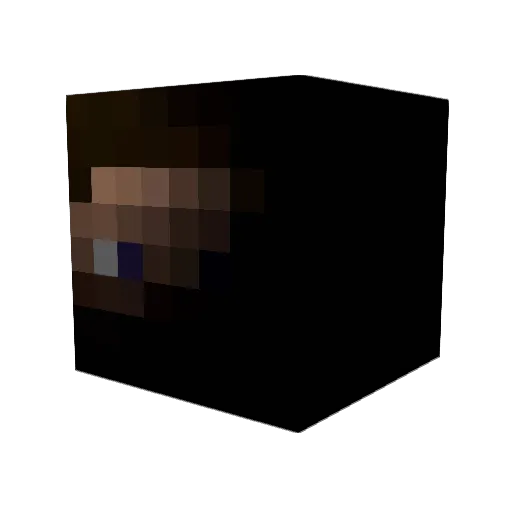 Szklanyy Minecraft avatar head, 3D render