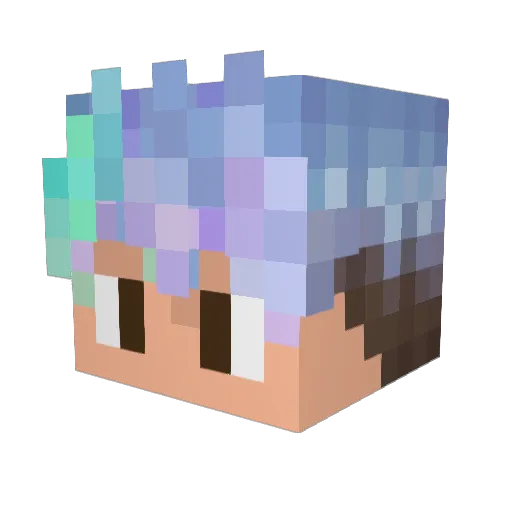 Szmeq Minecraft avatar head, 3D render