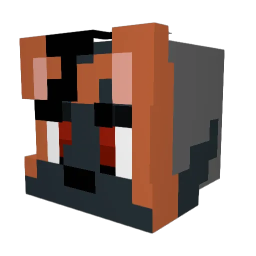 SzornFox Minecraft avatar head, 3D render