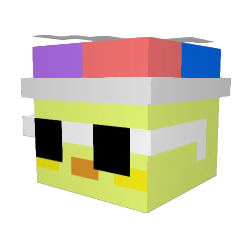 Szpital Minecraft avatar head, 3D render