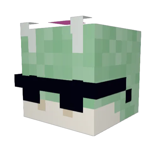 Szympek Minecraft avatar head, 3D render