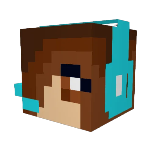 T00LittleT00Late Minecraft avatar head, 3D render