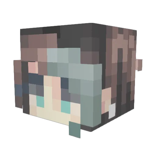 T03A Minecraft avatar head, 3D render