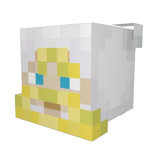 T04ZT3R Minecraft avatar head, 3D render
