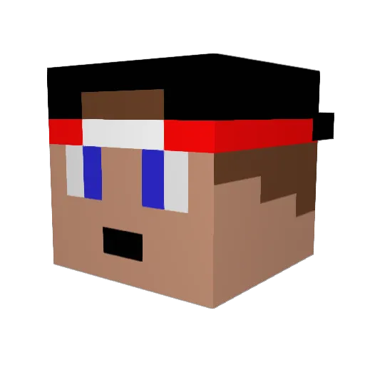 T0MU Minecraft avatar head, 3D render
