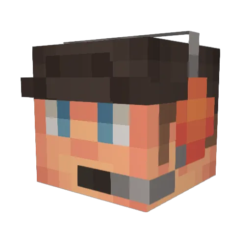 T0PR Minecraft avatar head, 3D render