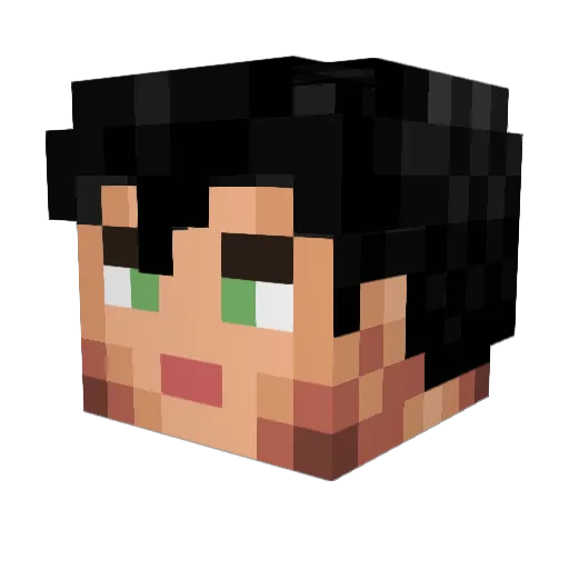 T0mW3lling Minecraft avatar head, 3D render