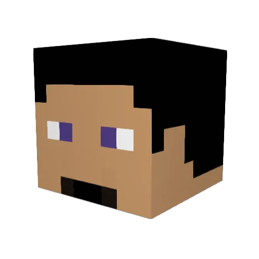 T0uVi3 Minecraft avatar head, 3D render