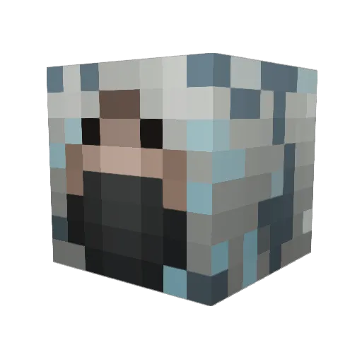 T101 Minecraft avatar head, 3D render
