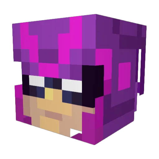 T1G4 Minecraft avatar head, 3D render