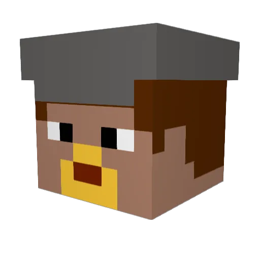 T1MR3T Minecraft avatar head, 3D render