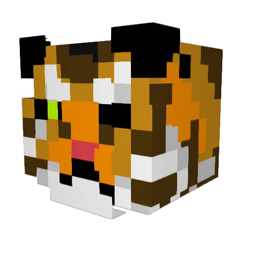 T1ger Minecraft avatar head, 3D render