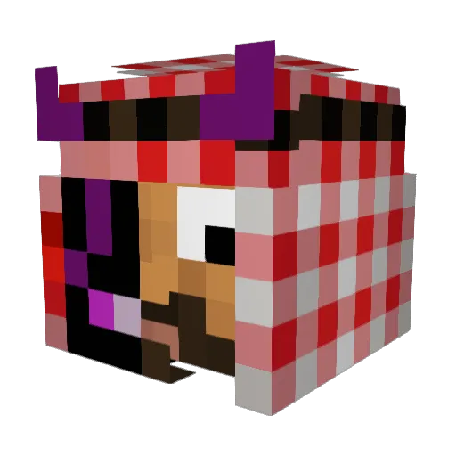 T1hke Minecraft avatar head, 3D render