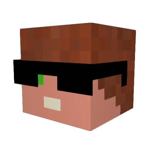 T1m3X Minecraft avatar head, 3D render