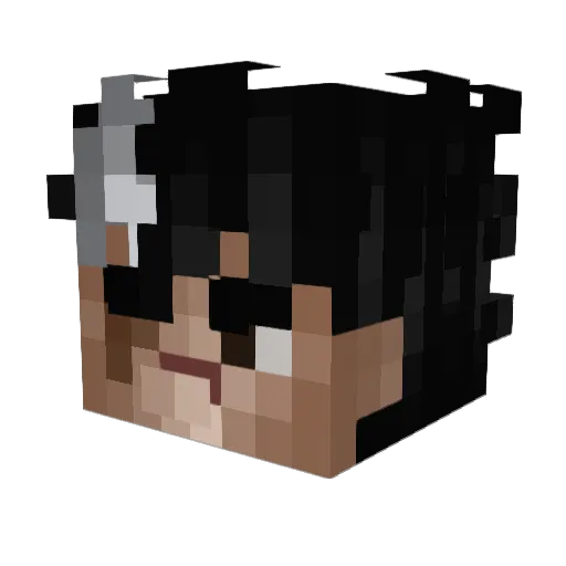 T1merc Minecraft avatar head, 3D render