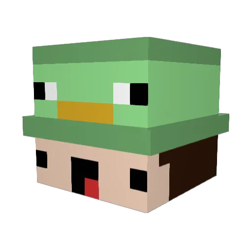 T1mxn Minecraft avatar head, 3D render