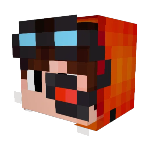 T1pS1 Minecraft avatar head, 3D render
