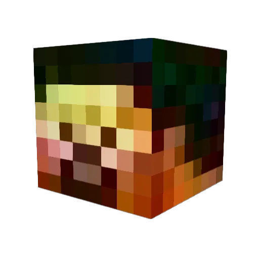T2blue Minecraft avatar head, 3D render