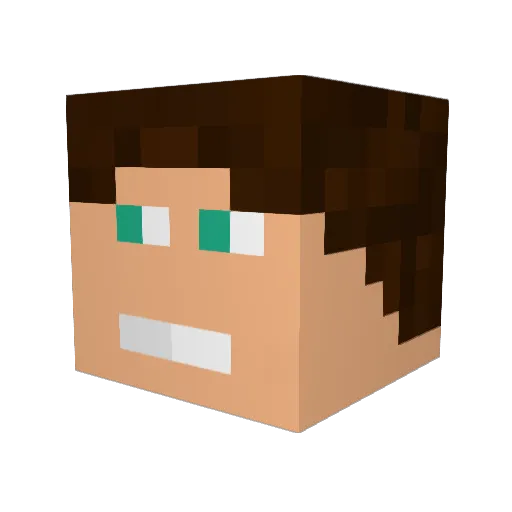 T2orero Minecraft avatar head, 3D render