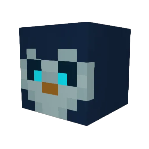 T39O Minecraft avatar head, 3D render