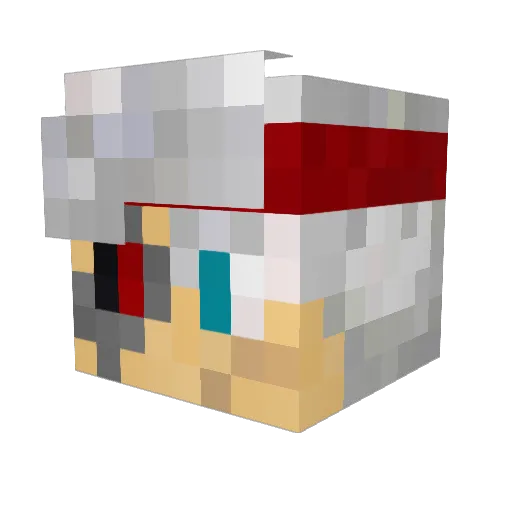 T3xF1re Minecraft avatar head, 3D render