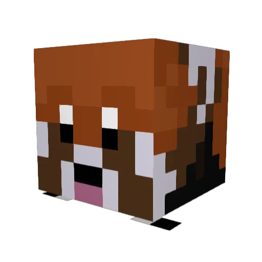 T3zw4 Minecraft avatar head, 3D render
