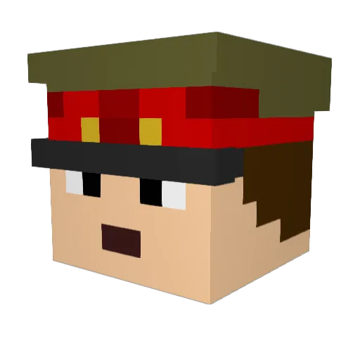 T44_ Minecraft avatar head, 3D render