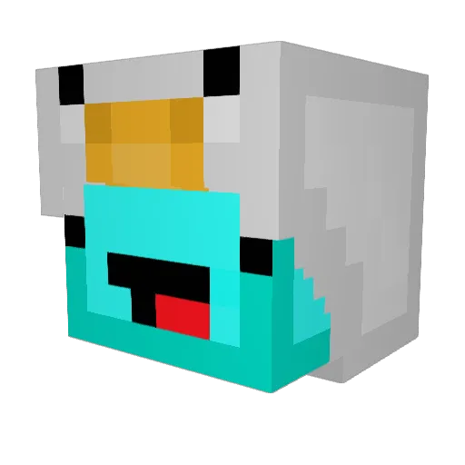 T4TU22 Minecraft avatar head, 3D render