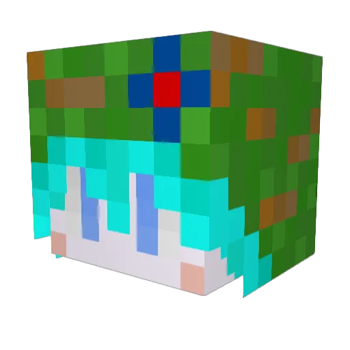 T518 Minecraft avatar head, 3D render