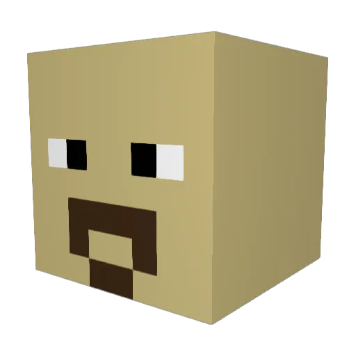 T807 Minecraft avatar head, 3D render