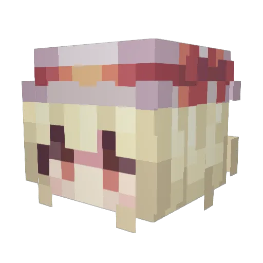 T8S3XY Minecraft avatar head, 3D render