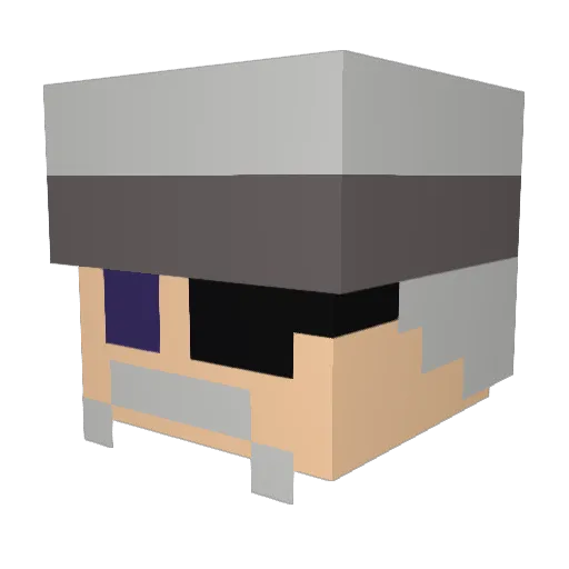 TACK_man Minecraft avatar head, 3D render