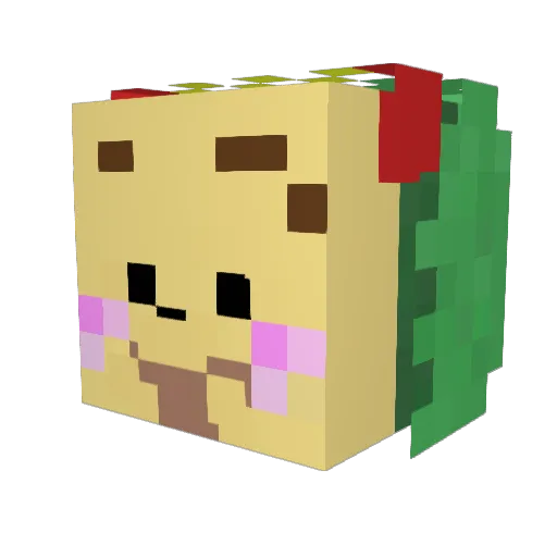 TACOWASA_1724 Minecraft avatar head, 3D render