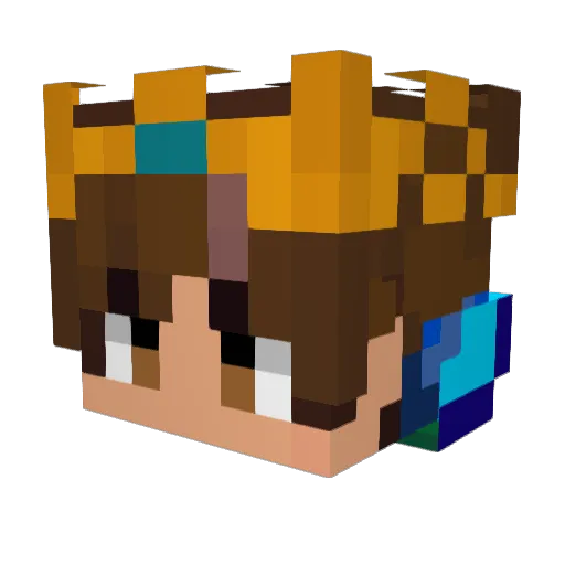 TAHR_YT Minecraft avatar head, 3D render