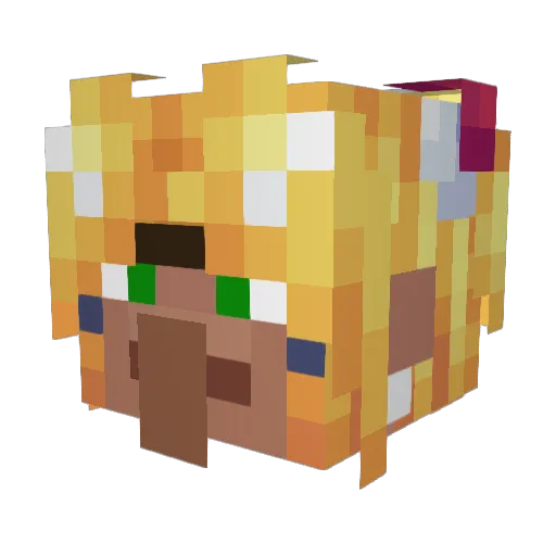 TAKARALIN Minecraft avatar head, 3D render