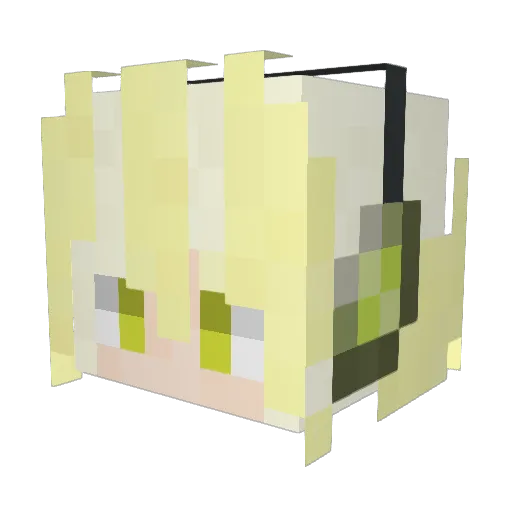 TAKOabc Minecraft avatar head, 3D render