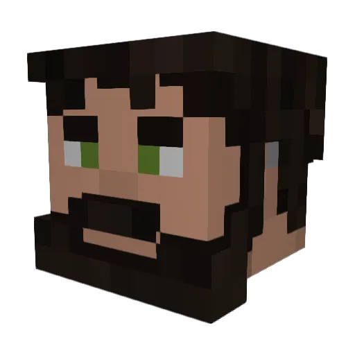 TAKOhibo Minecraft avatar head, 3D render
