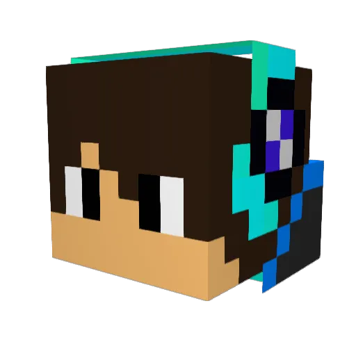 TAO10000 Minecraft avatar head, 3D render