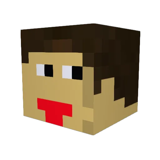 TAROU72 Minecraft avatar head, 3D render